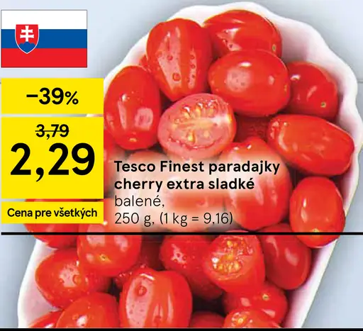 Tesco Finest paradajky cherry extra sladké balené