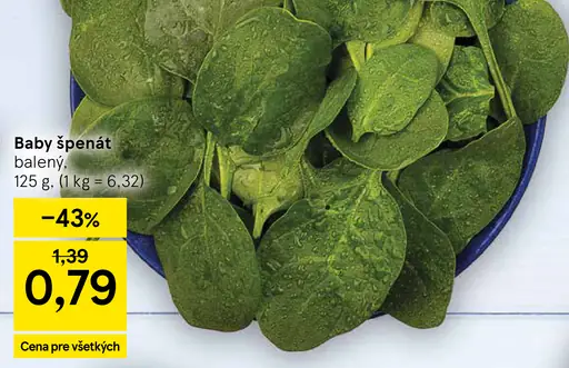 Baby špenát balený