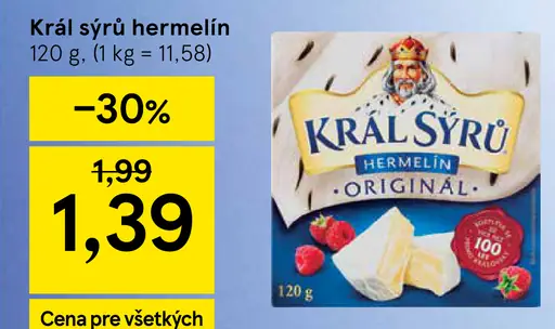 Kráľ sýru hermelín