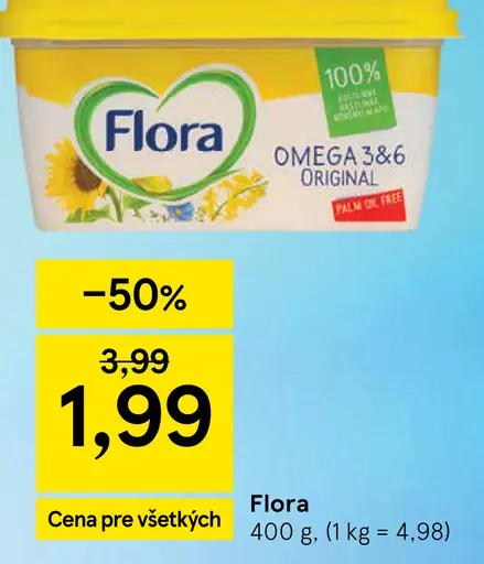 Flora Omega 3&6 Original rastlinný tuk