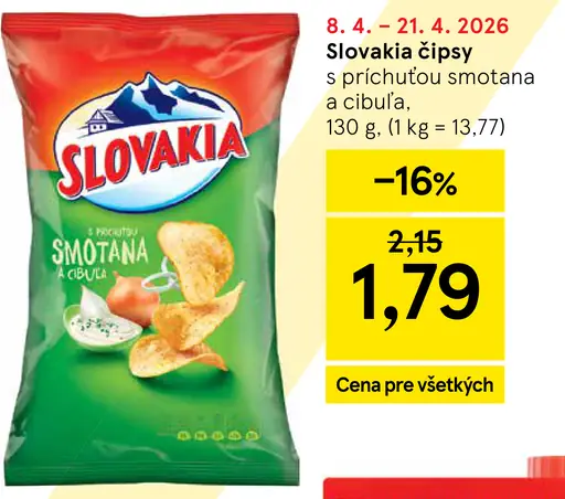 Slovakia čipsy smotana a cibuľa