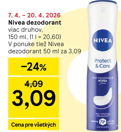 Nivea dezodorant sprej alebo roll-on