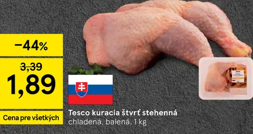 Tesco kuracia štvrť stehnenná chladená balená
