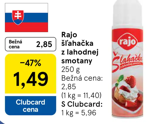 Rajo Šľahačka z lahodnej smotany