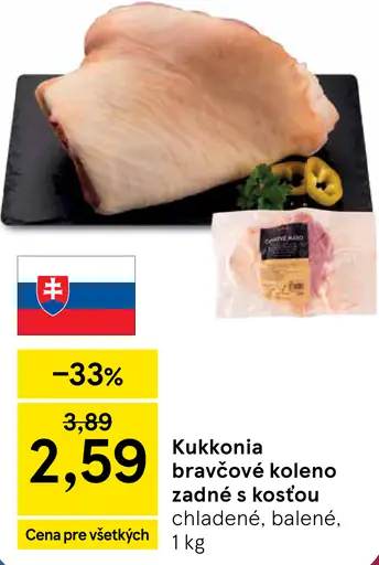 Kukkonia bravčové koleno zadné s kosťou