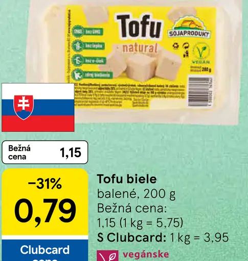 Tofu biele balené