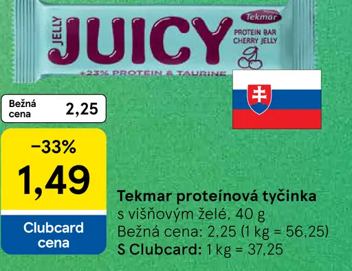 Tekmar proteínová tyčinka s višňovým želé