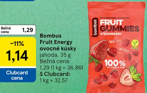 Bombus Fruit Energy ovocné kúsky jahoda