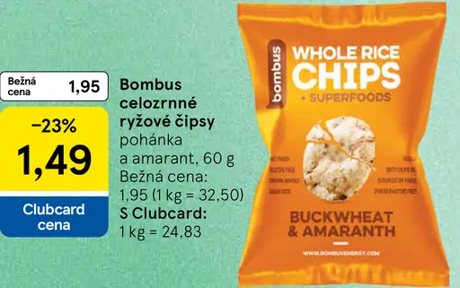 Bombus celozrnné ryžové čipsy pohánka a amarant