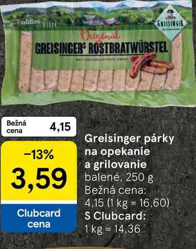 Greisinger párky na opekanie a grilovanie