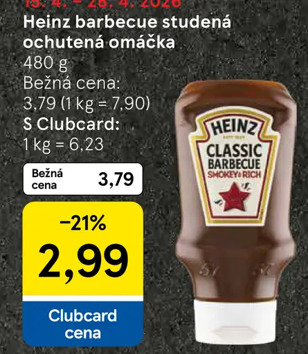 Heinz Barbecue studená ochutená omáčka