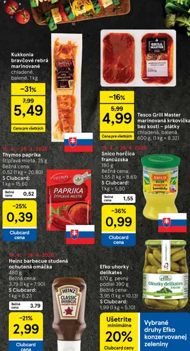 Tesco Grill Master kuracie stehná horné a dolné korenené chladené