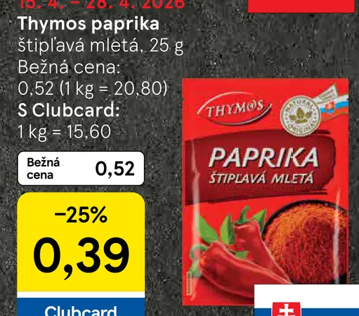 Thymos Paprika štipľavá mletá