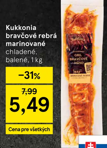 Kukkonia bravčové rebrá marinované chladené