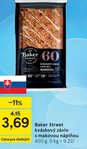 Baker Street Kváskový závin s náplňou makovou