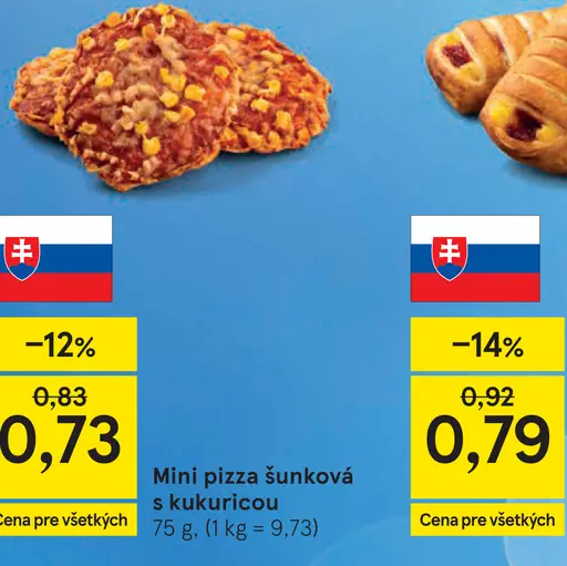 Mini pizza šunková s kukuricou pečivo