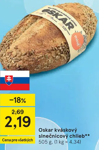 Oskar kváskový slnečnicový chlieb