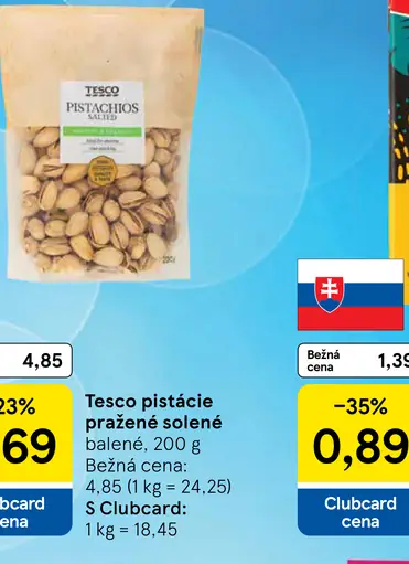 Tesco pistácie pražené solené