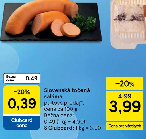 Slovenská točená saláma pultový predaj