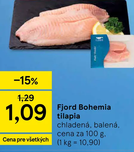 Fjord Bohemia tilapia chladená balená