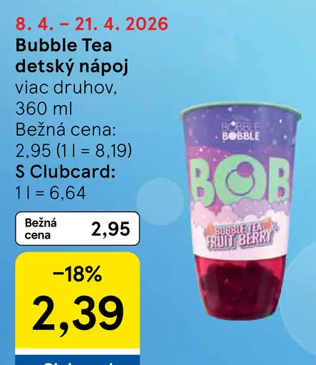 Bubble Tea detský nápoj
