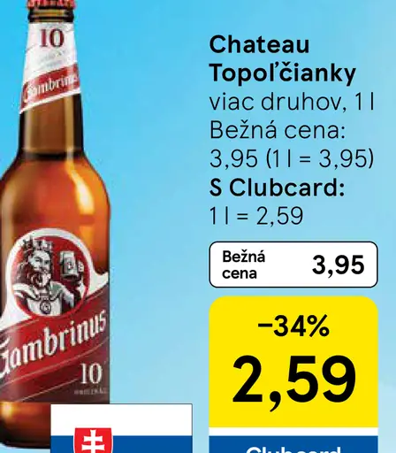 Gambrinus 10 pivo fľaša