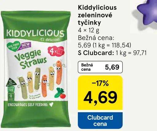 Kiddylicious zeleninové tyčinky Veggie Straws