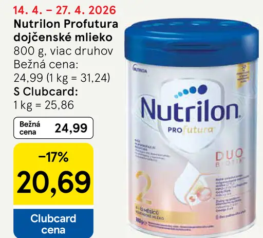 Nutrilon Profutura dojčenské mlieko