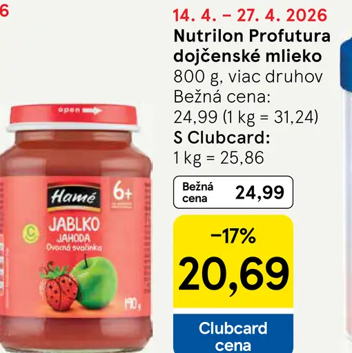 Hamé dojčenská výživa ovocný príkrm