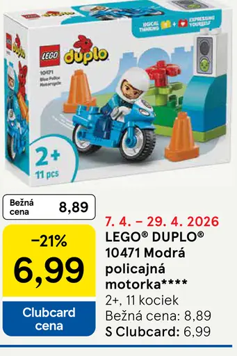 LEGO Duplo 10471 Modrá policajná motorka