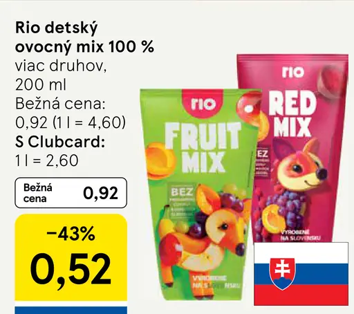 Rio detský ovocný mix 100 % ovocný nápoj
