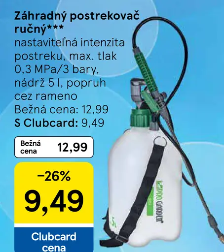 Záhradný postrekovač ručný