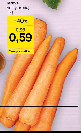 Mrkva voľný predaj