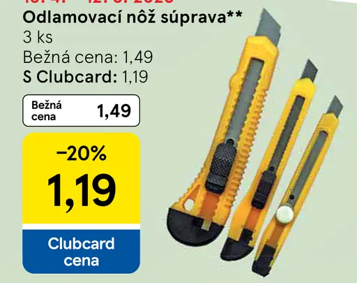 Odlomovací nôž súprava