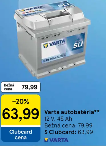 Varta autobatéria 12 V, 45 Ah