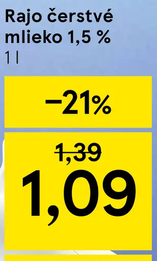 Rajo čerstvé mlieko 1,5 %