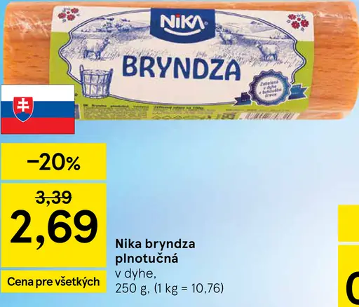Nika bryndza plnotučná v dyhe