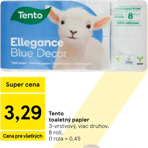 Tento toaletný papier 3-vrstvový