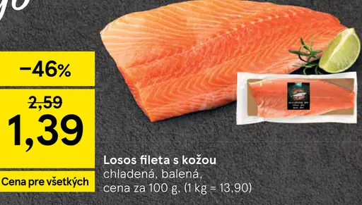 Losos fileta s kožou vákuovo balená