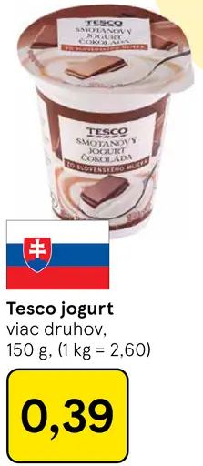 Tesco jogurt viac druhov