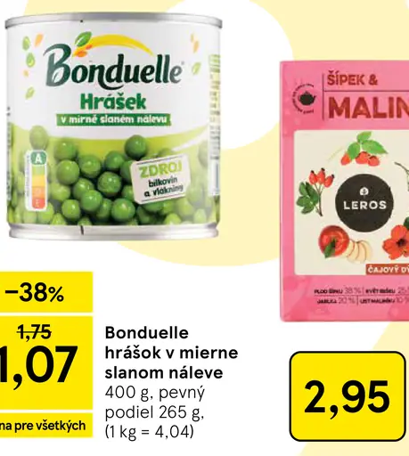 Bonduelle Hrášok v mierne slanom náleve