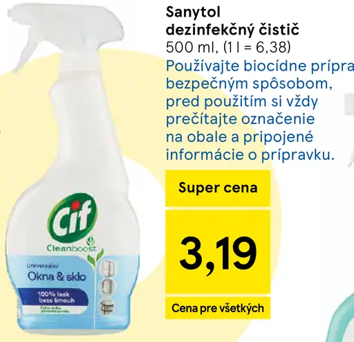 Cif univerzálny sprej okna a sklo