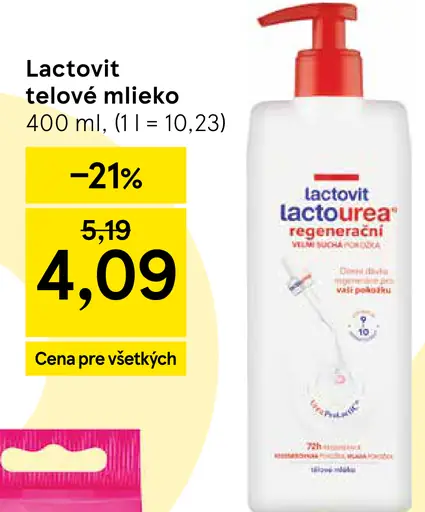 Lactovit Lactourea regeneračné telové mlieko