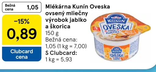 Mlékárna Kunín Oveska ovsený mliečny výrobok jablko a škorica