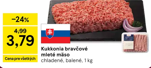 Kukkonia bravčové mleté mäso chladené, balené