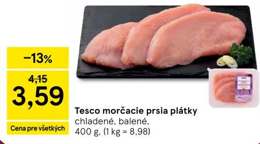 Tesco morčacie prsia plátky chladené