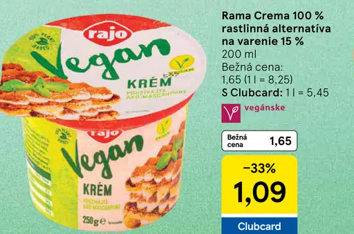 Rama Crema 100 % rastlinná alternatíva na varenie 15 %