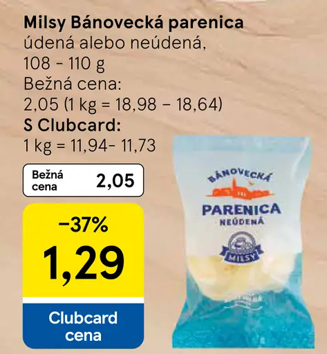 Milsy Bánovecká parenica údená alebo neúdená