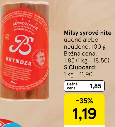 Milsy syrové nite údené alebo neúdené