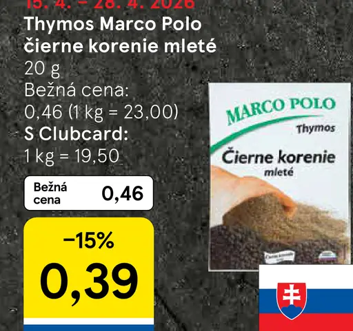 Thymos Marco Polo Čierne korenie mleté